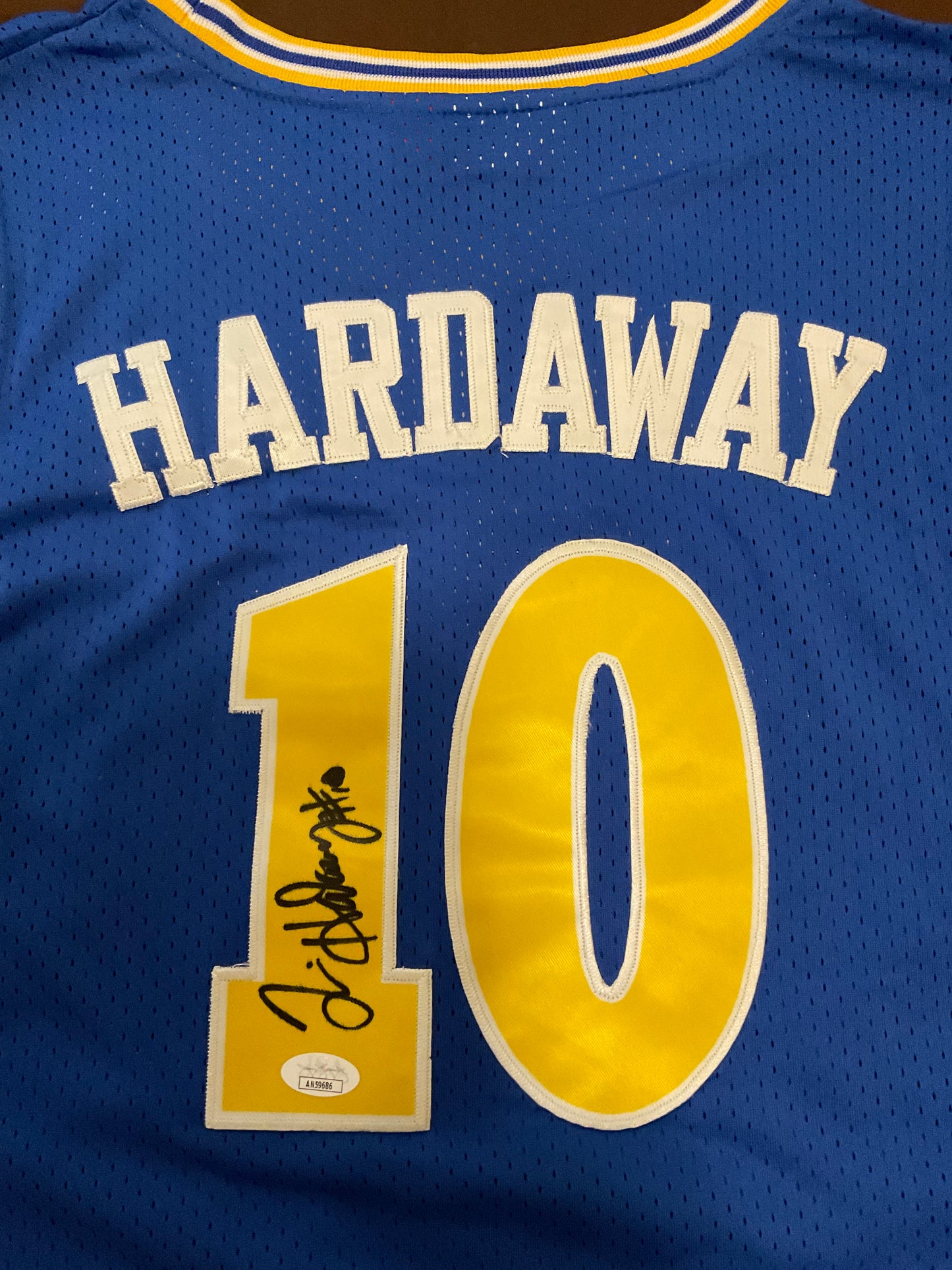 Tim Hardaway Golden State Warriors signed Jersey JSA