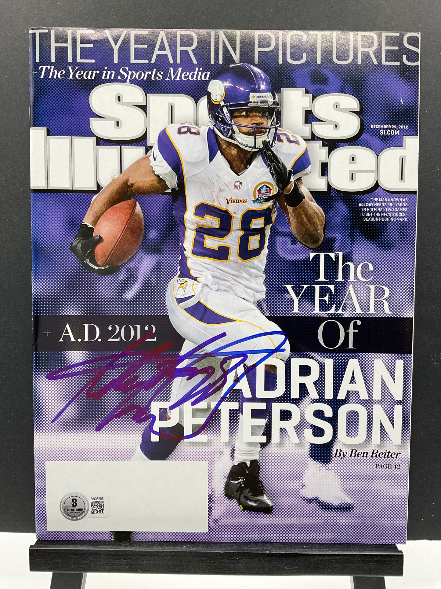 Adrian Peterson Minnesota Vikings signed Sports Illustrated Beckett NL