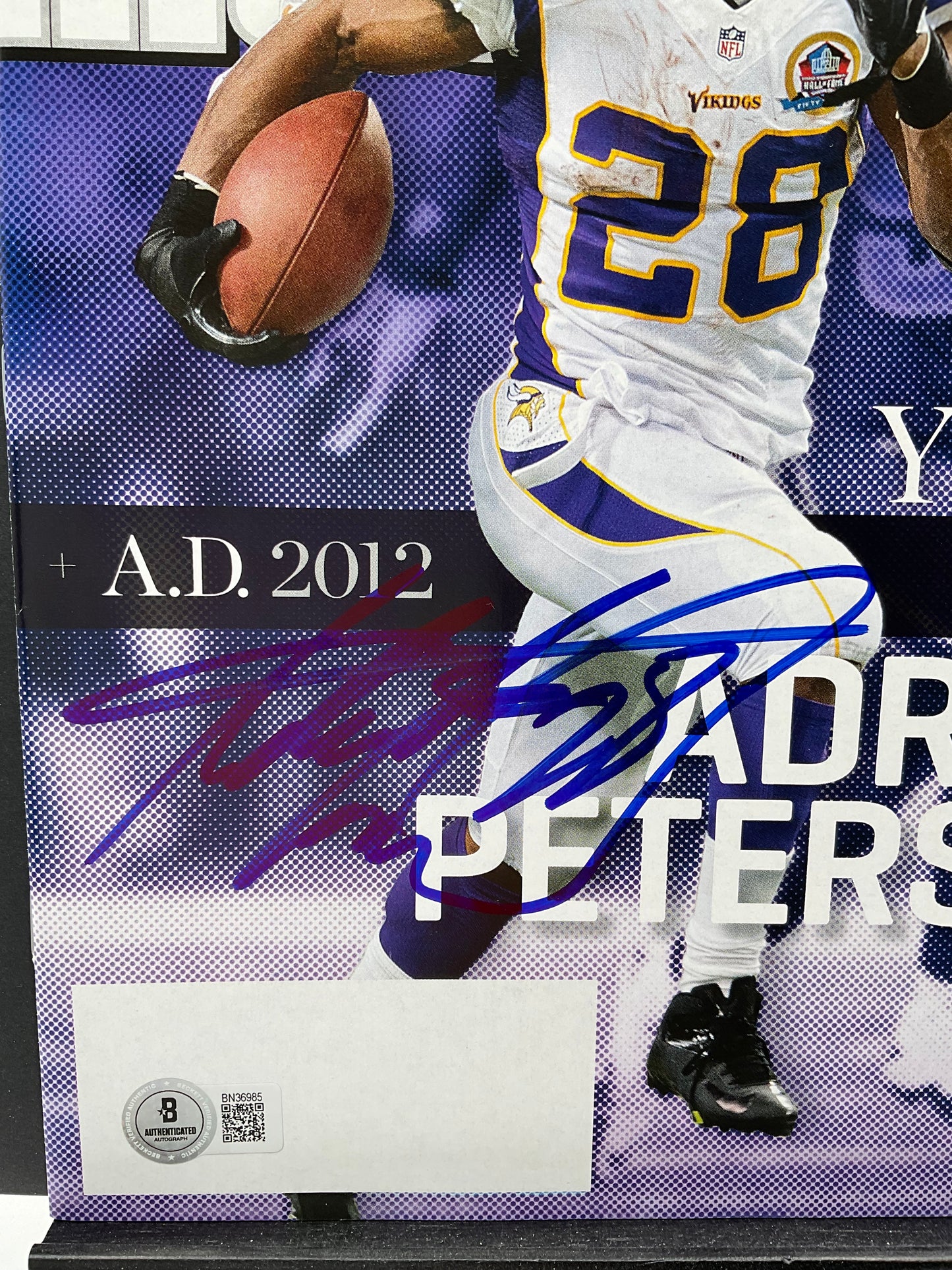 Adrian Peterson Minnesota Vikings signed Sports Illustrated Beckett NL