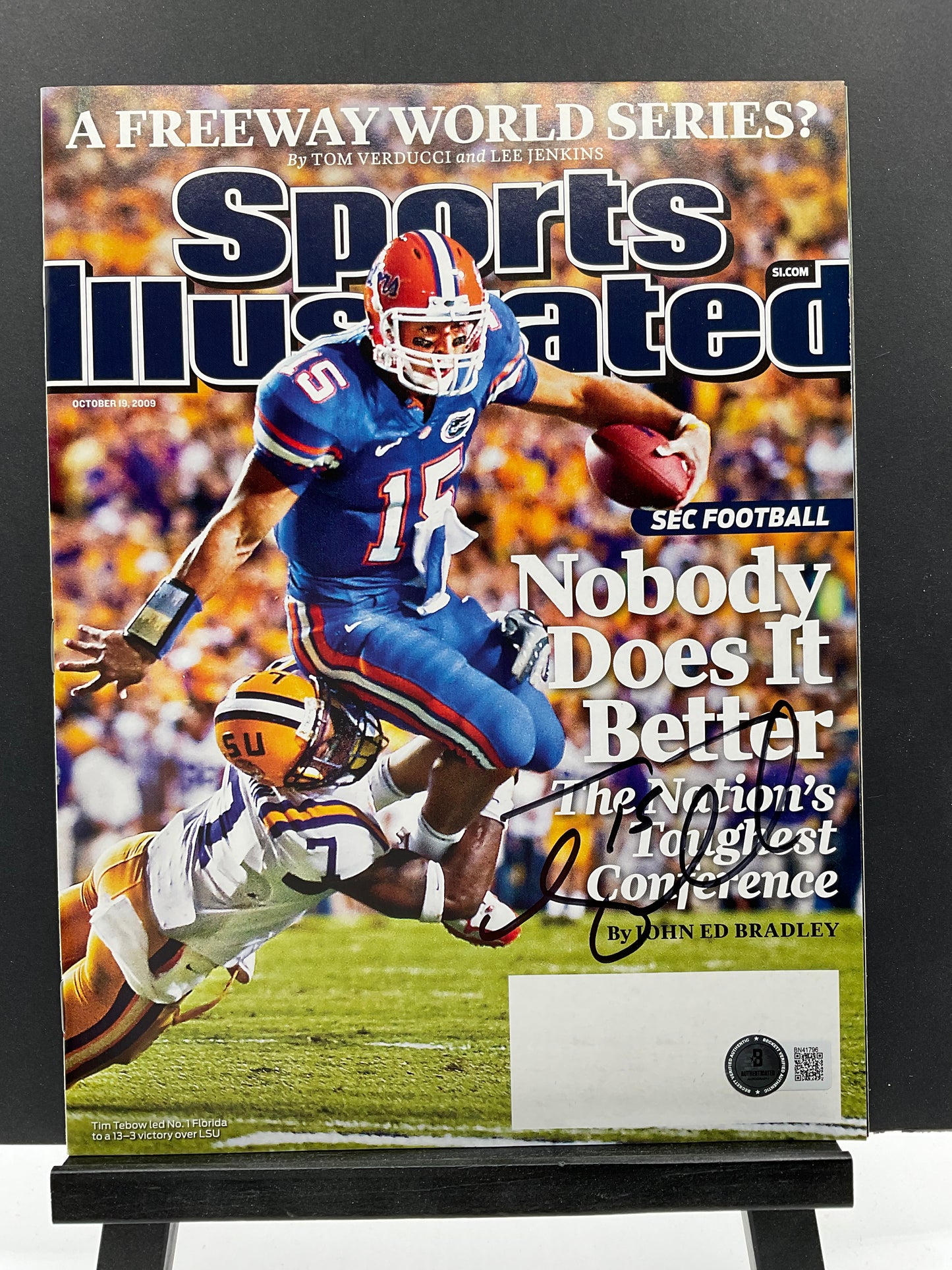 Tim Tebow Florida Gators signed Sports Illustrated NCAA Beckett NL