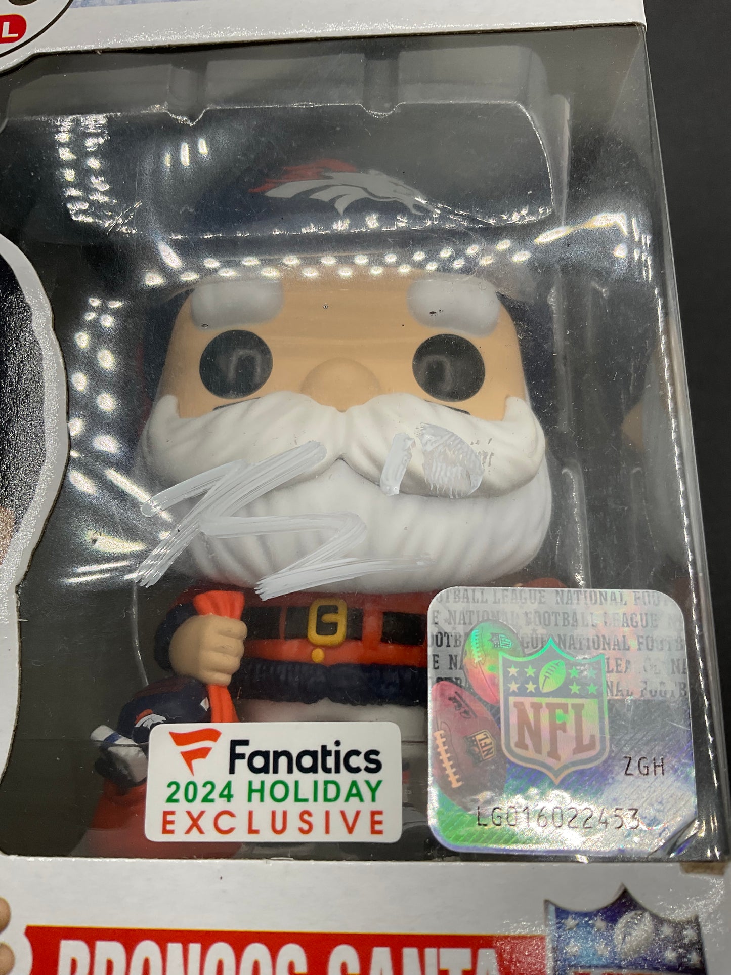 Bo Nix Broncos Santa Funko Pop signed ACOA Oregon NFL