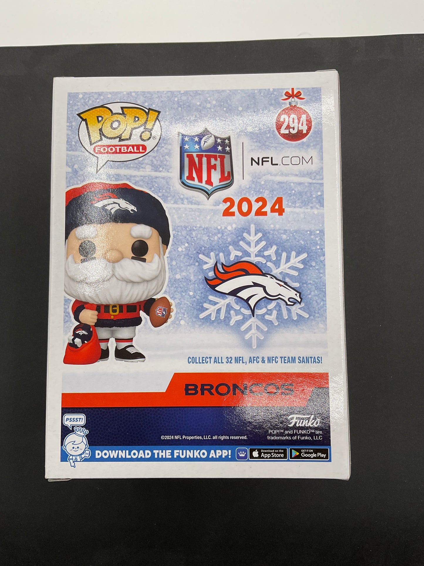 Bo Nix Broncos Santa Funko Pop signed ACOA Oregon NFL