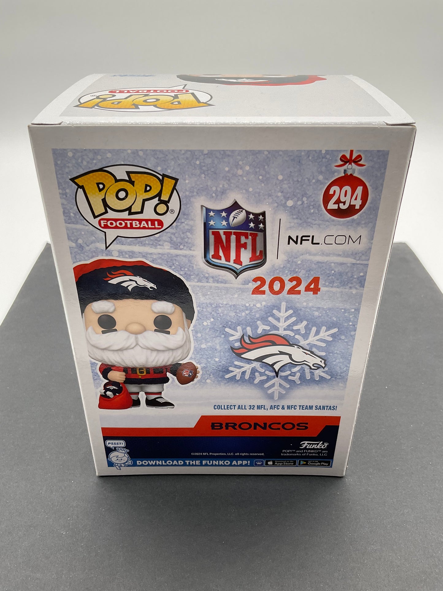 Bo Nix Broncos Santa Funko Pop signed ACOA Oregon NFL