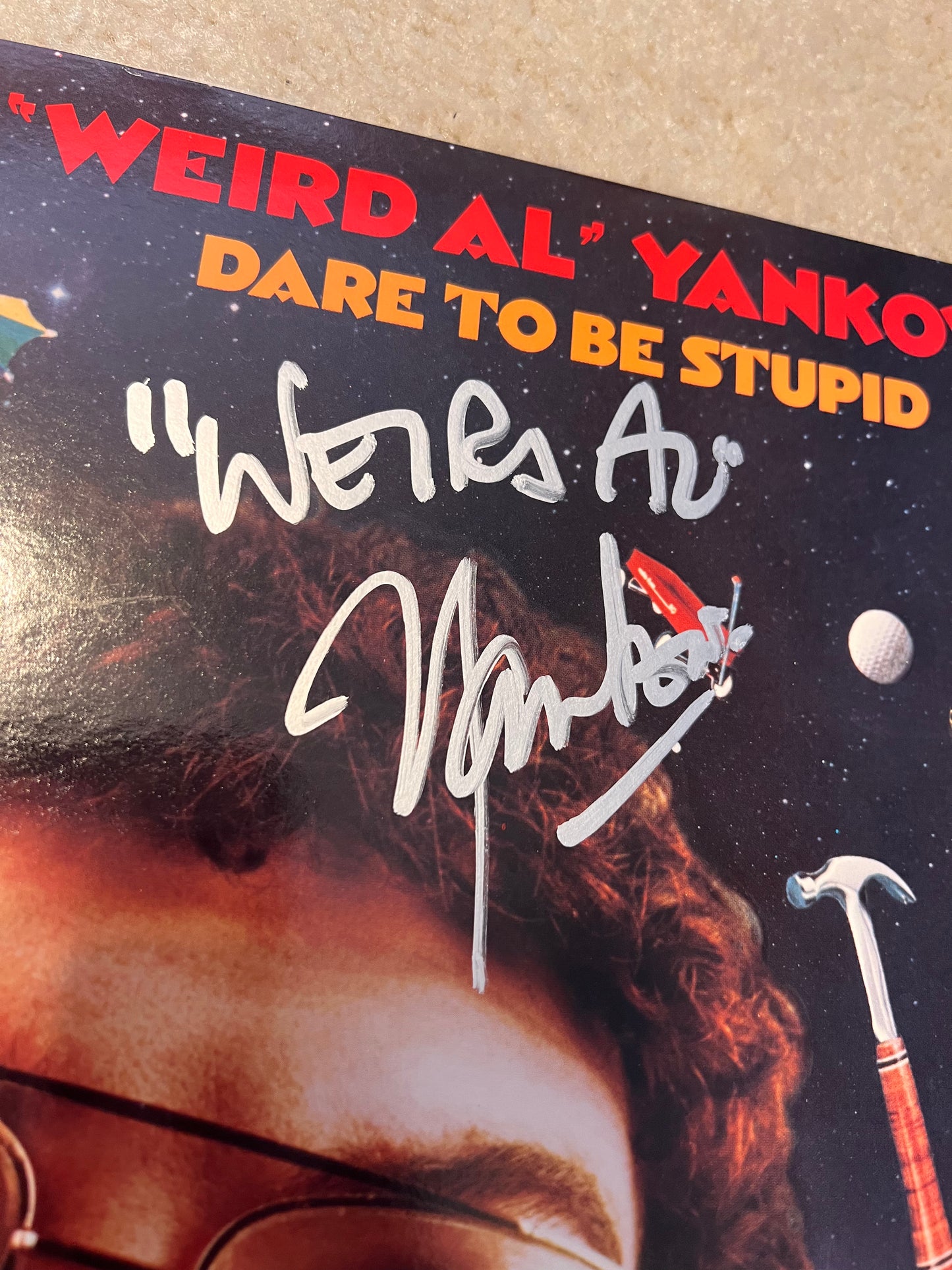 Weird Al Yankovic signed Vinyl Dare To Be Stupid BAS