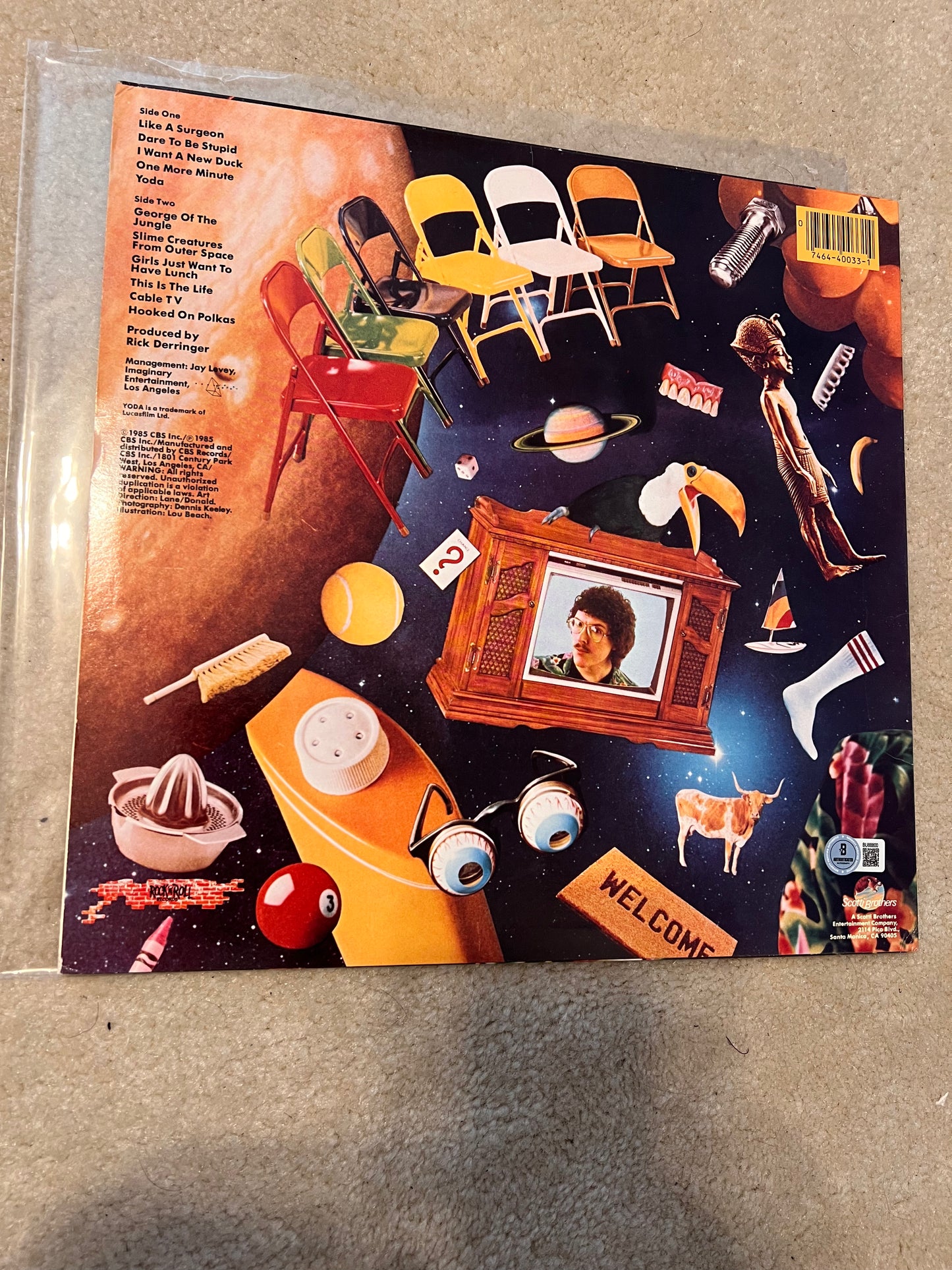 Weird Al Yankovic signed Vinyl Dare To Be Stupid BAS