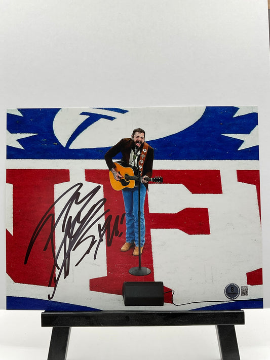 Post Malone Super Bowl signed photo 8x10 Beckett Music