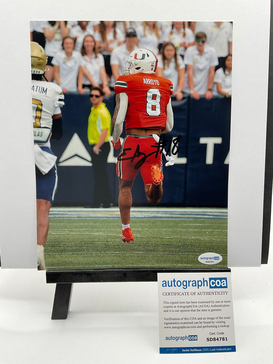 Elijah Arroyo Miami Hurricanes signed photo 8x10 ACOA Seattle Seahawks