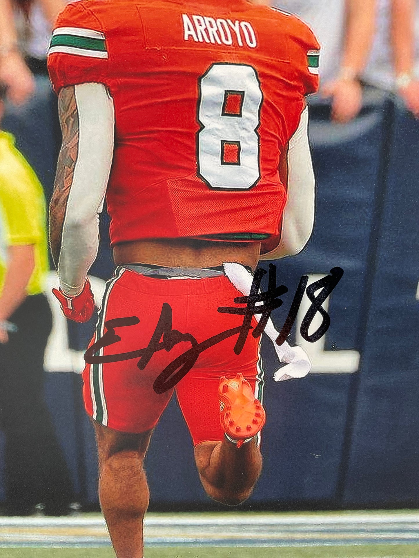 Elijah Arroyo Miami Hurricanes signed photo 8x10 ACOA Seattle Seahawks