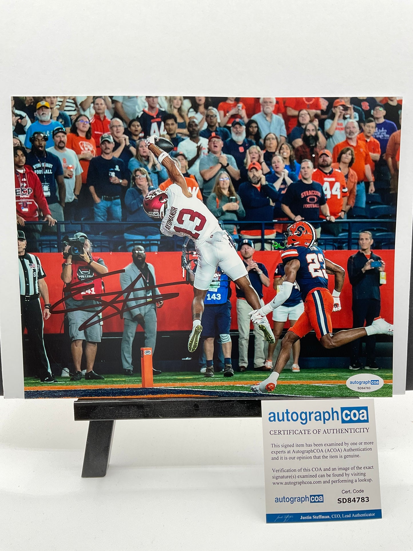 Elic Ayomanor Stanford signed photo 8x10 ACOA Tennessee Titans