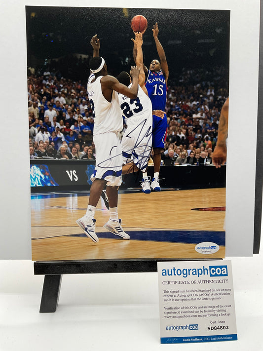 Mario Chalmers Kansas signed photo 8x10 ACOA