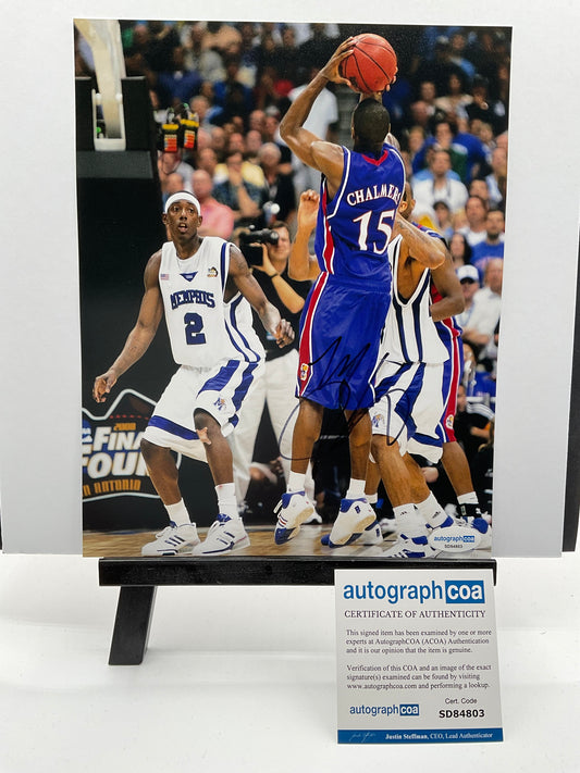 Mario Chalmers Kansas signed photo 8x10 ACOA