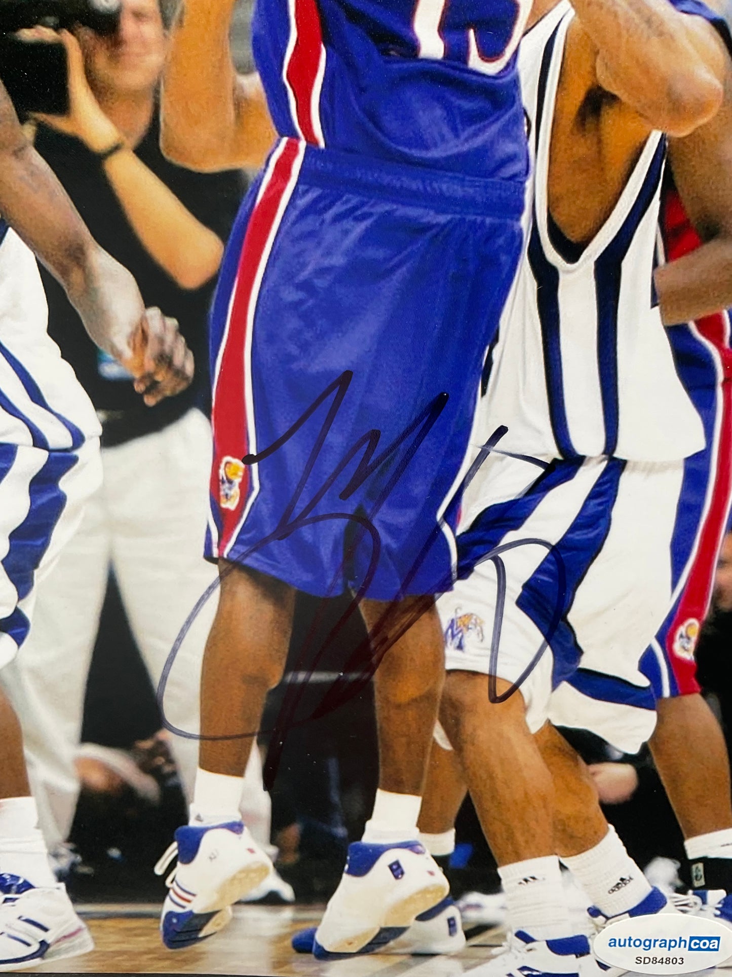 Mario Chalmers Kansas signed photo 8x10 ACOA