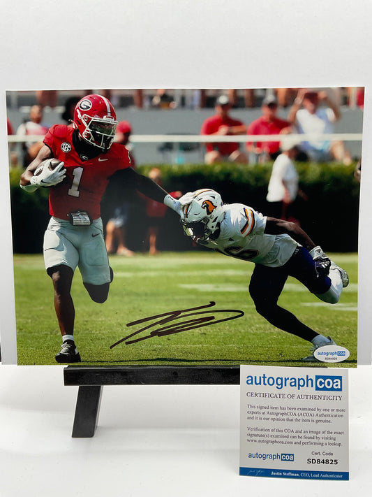 Trevor Etienne Georgia signed photo 8x10 ACOA NFL Carolina Panthers