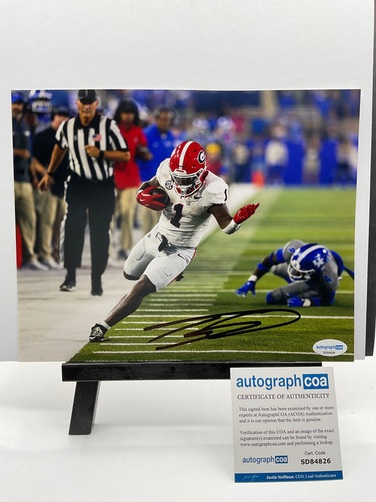 Trevor Etienne Georgia signed photo 8x10 ACOA NFL Carolina Panthers