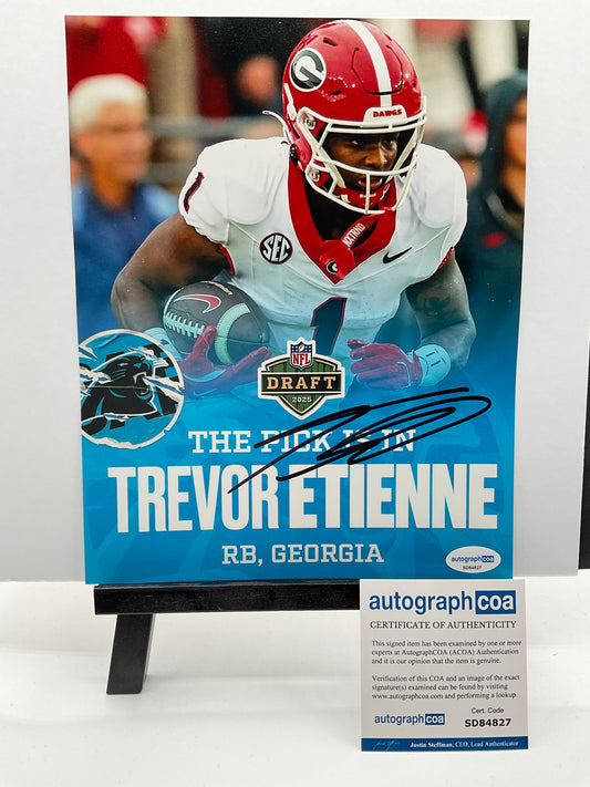 Trevor Etienne Panthers signed photo 8x10 ACOA NFL Georgia