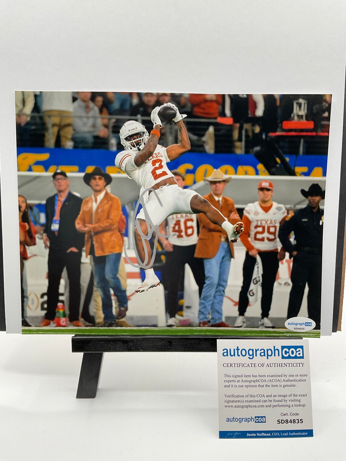 Matthew Golden Texas Longhorns signed photo 8x10 ACOA Green Bay Packers
