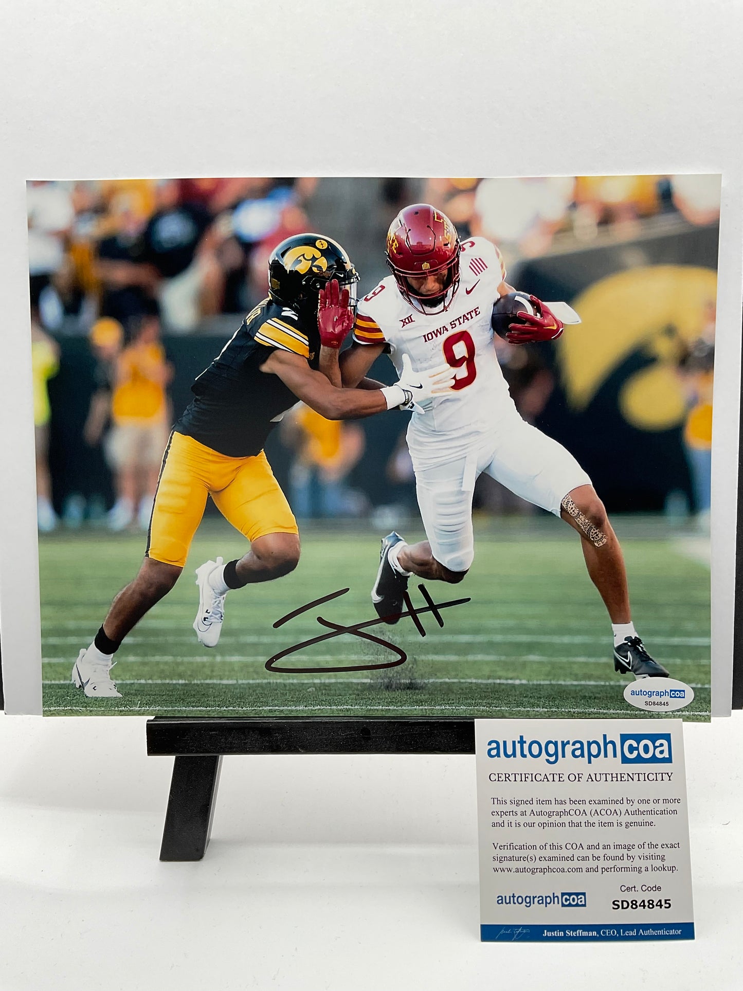 Jayden Higgins Cyclones signed photo 8x10 ACOA NFL Houston Texans