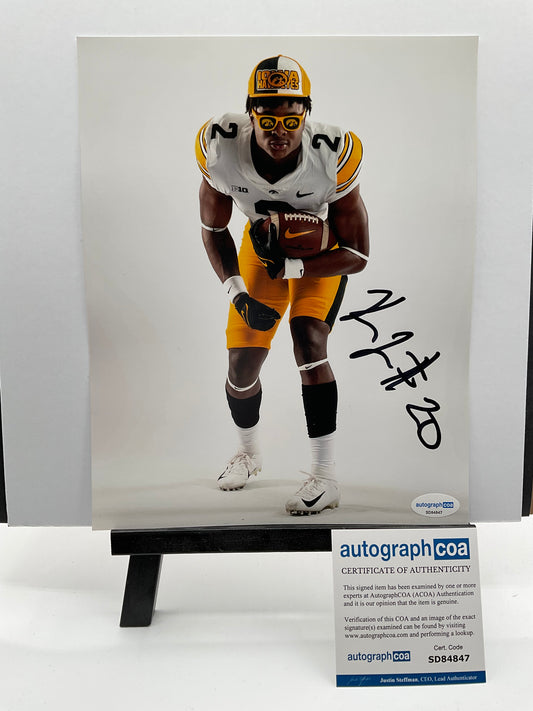Kaleb Johnson Iowa signed photo 8x10 ACOA NFL Pittsburgh Steelers