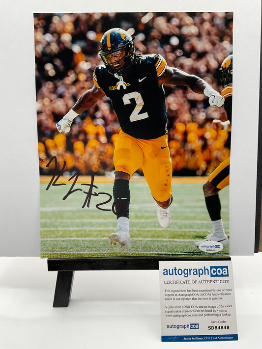 Kaleb Johnson Iowa Hawkeyes signed photo 8x10 ACOA NFL Pittsburgh Steelers