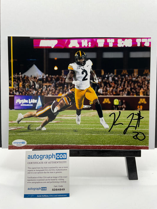 Kaleb Johnson Iowa Hawkeyes signed photo 8x10 ACOA NFL Pittsburgh Steelers