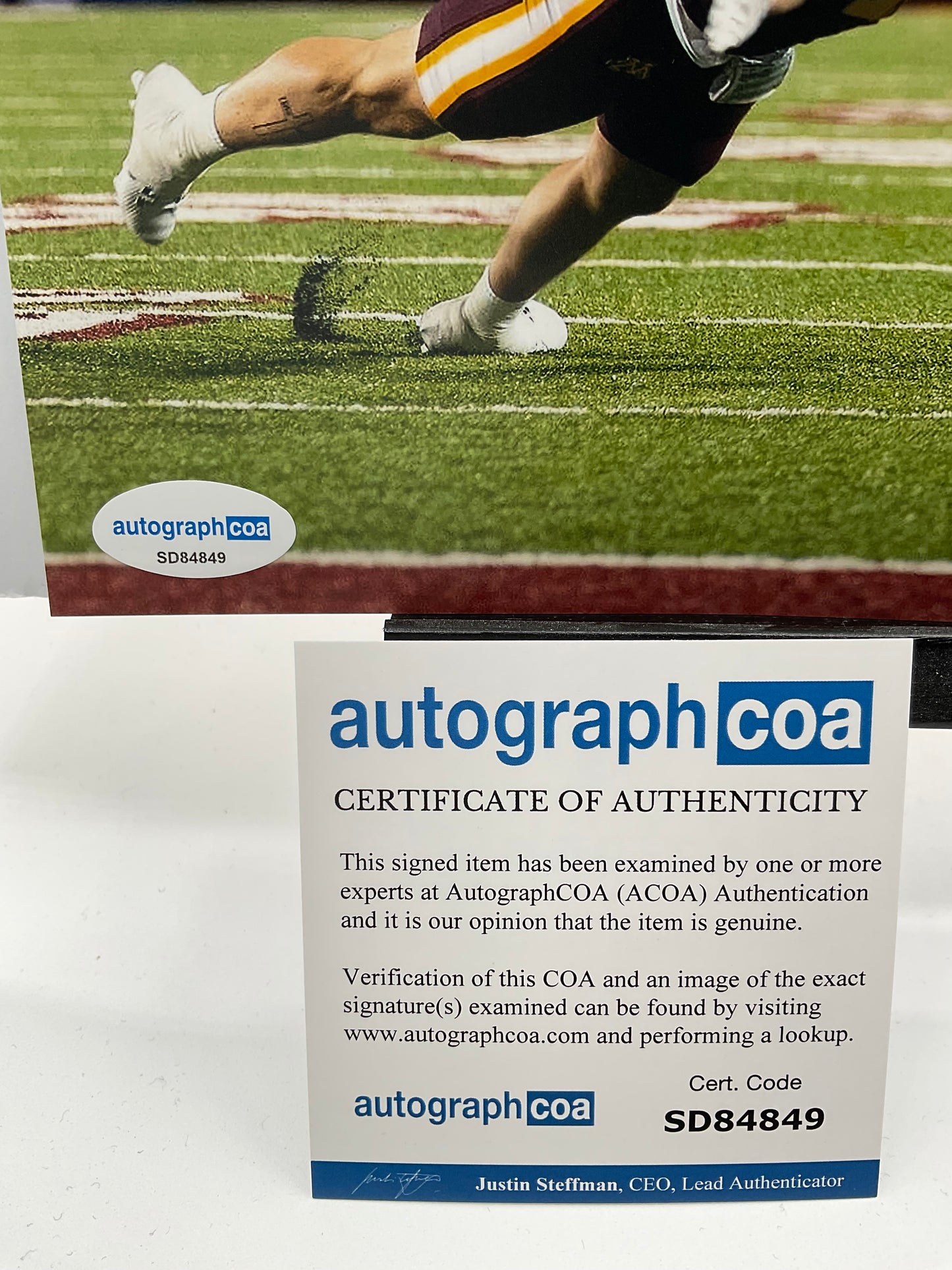 Kaleb Johnson Iowa Hawkeyes signed photo 8x10 ACOA NFL Pittsburgh Steelers