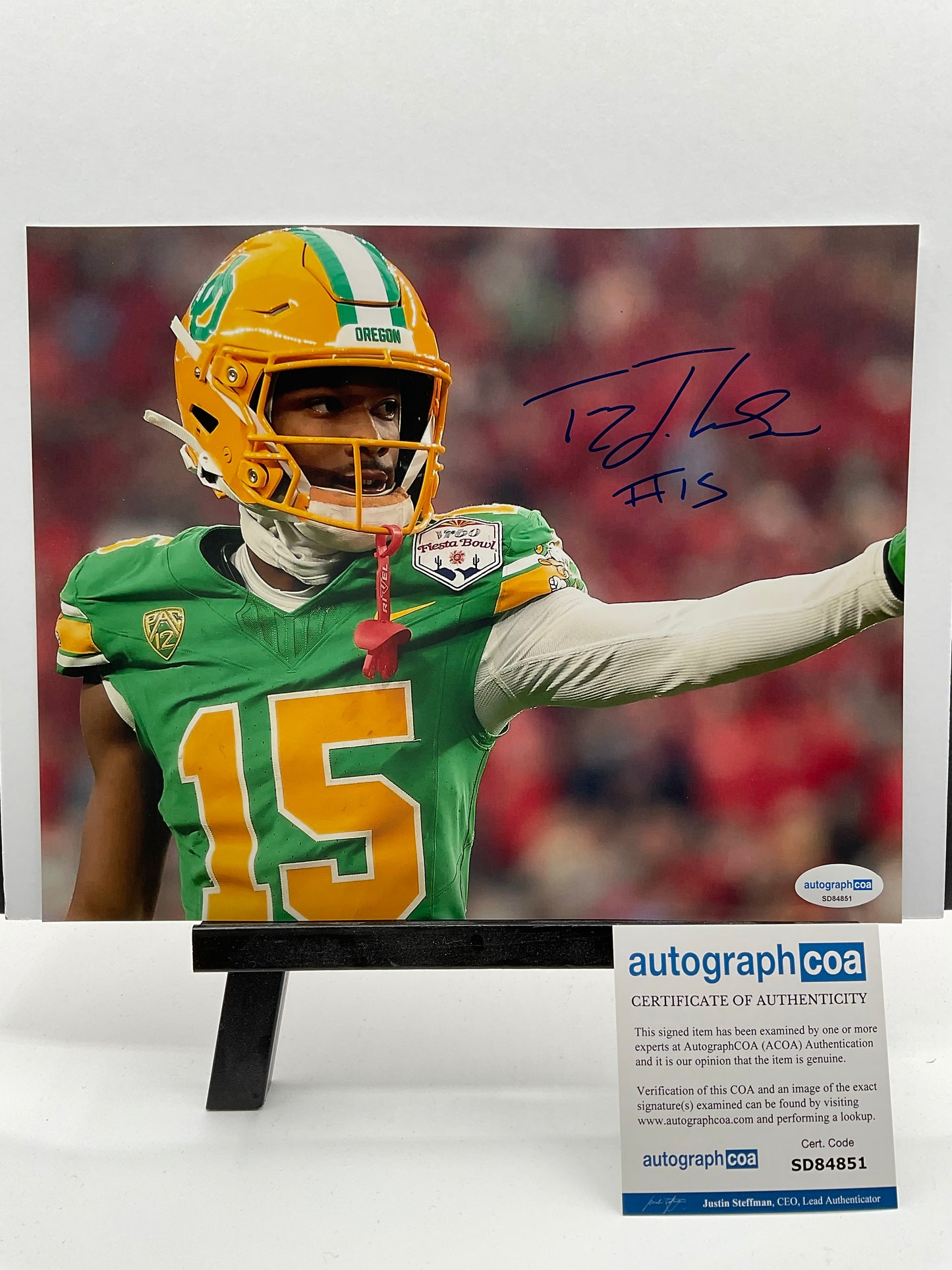 Tez Johnson Oregon signed photo 8x10 ACOA NFL Tampa Bay