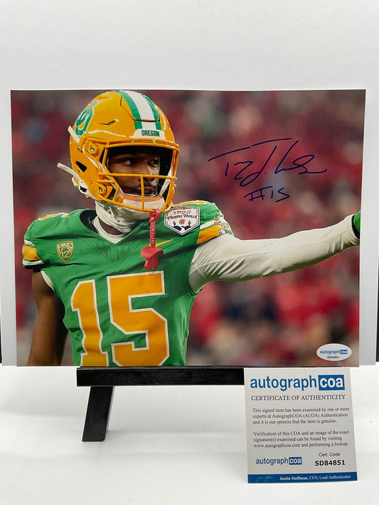 Tez Johnson Oregon signed photo 8x10 ACOA NFL Tampa Bay