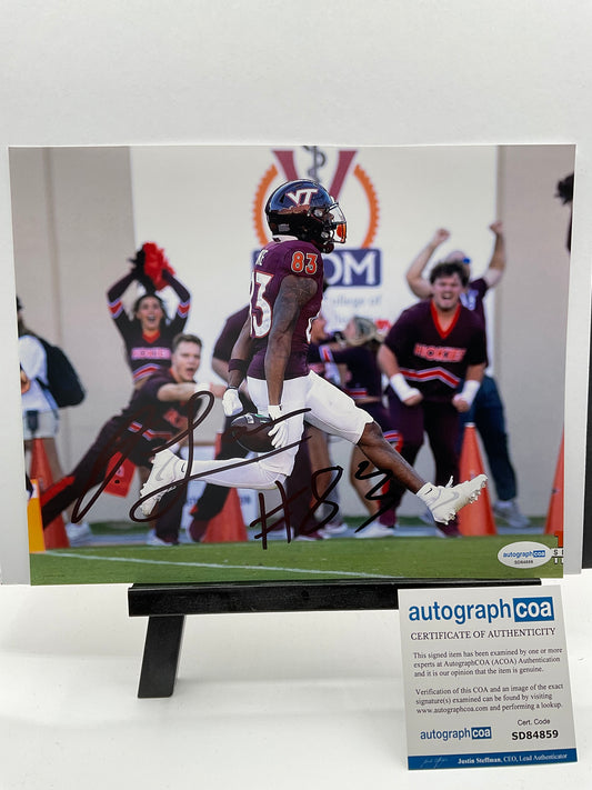 Jaylin Lane Hokies signed photo 8x10 ACOA NFL Washington Commanders