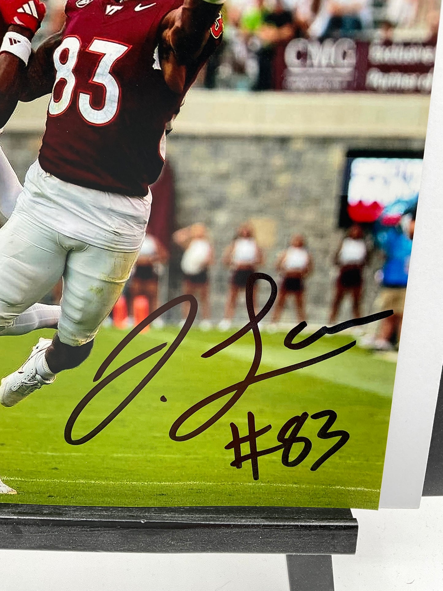 Jaylin Lane Virginia Tech signed photo 8x10 ACOA NFL Washington Commanders