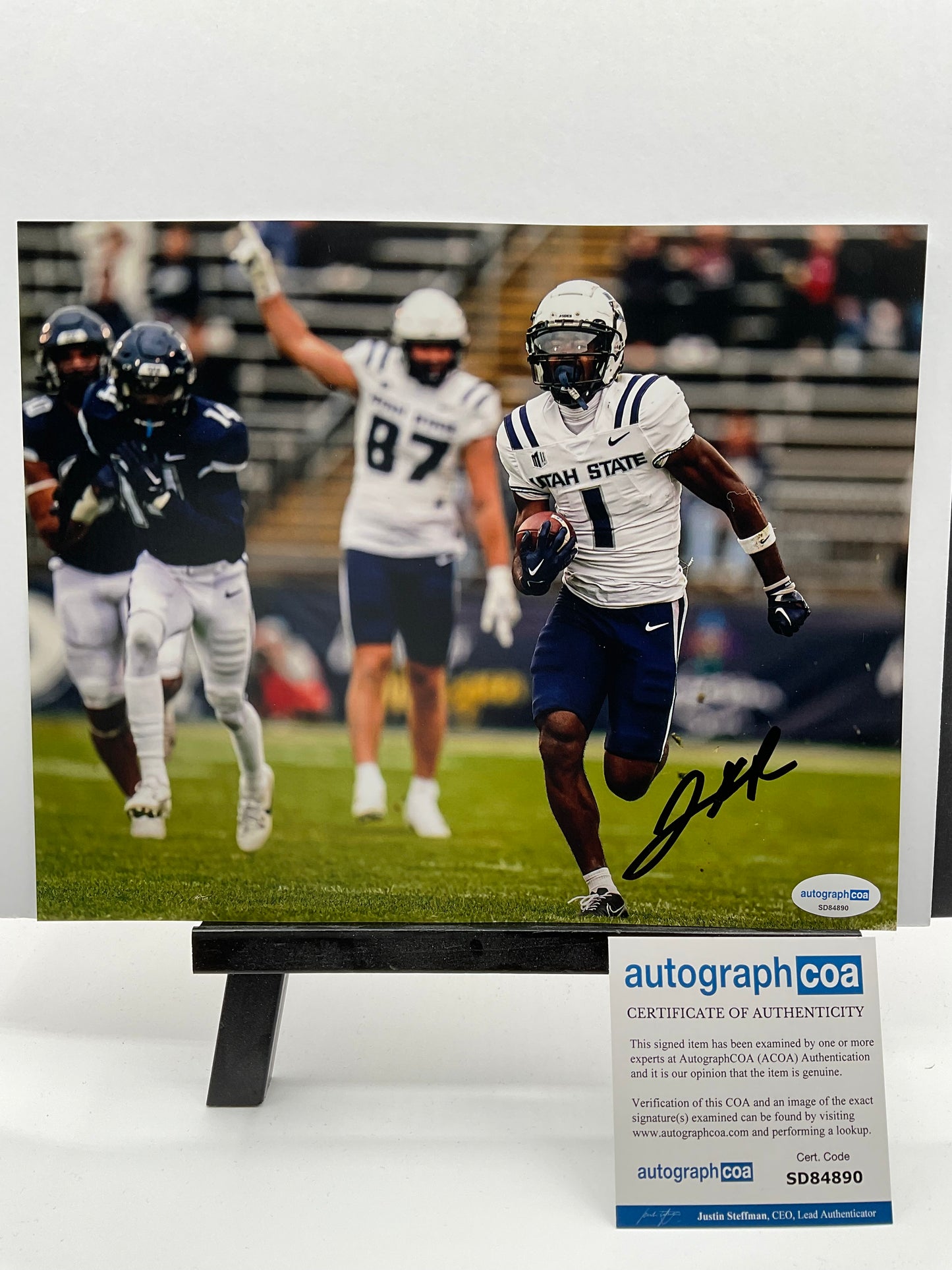 Jalen Royals Utah State signed photo 8x10 ACOA NFL Kansas City Chiefs