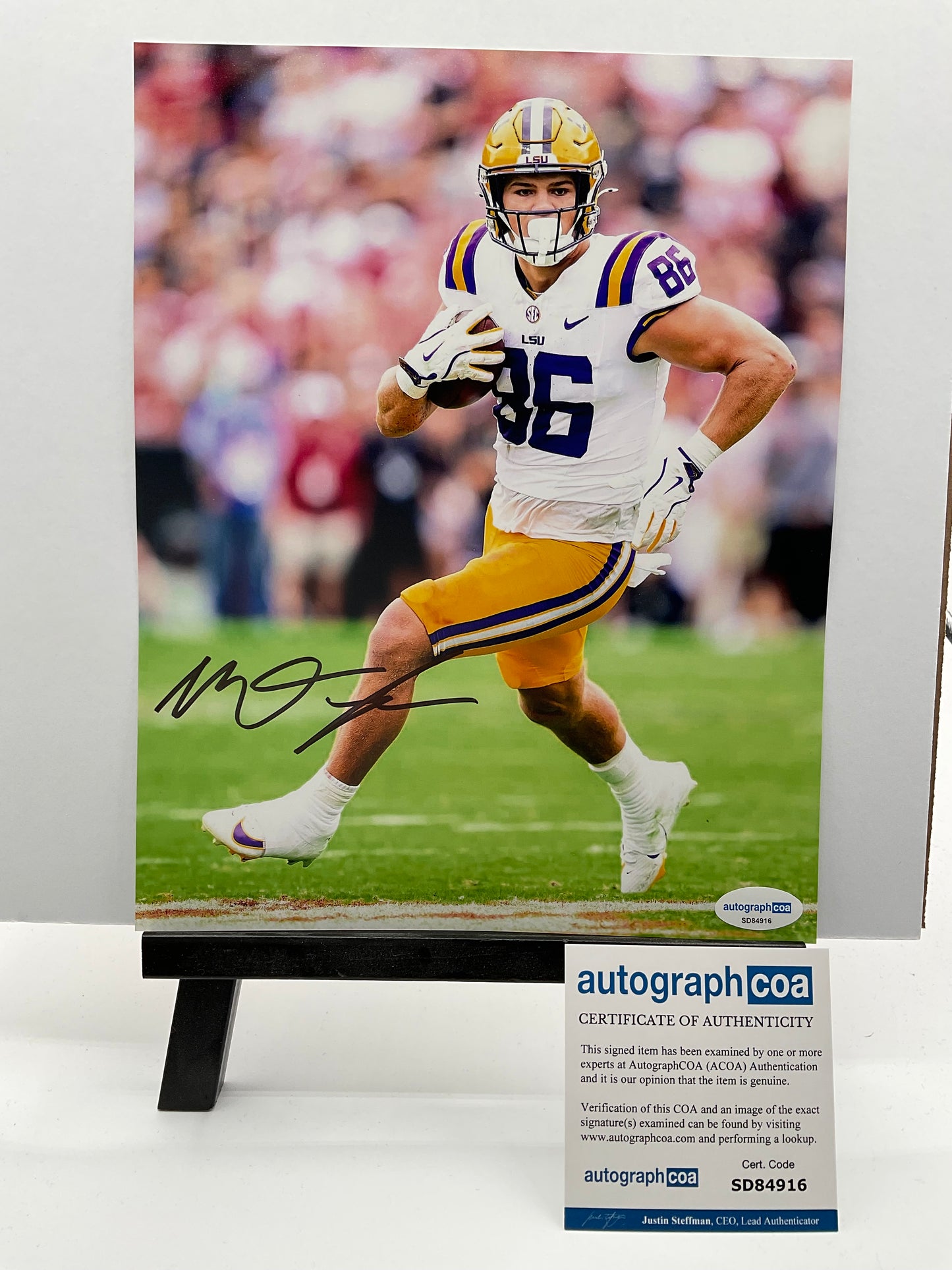 Mason Taylor LSU signed photo 8x10 ACOA New York Jets