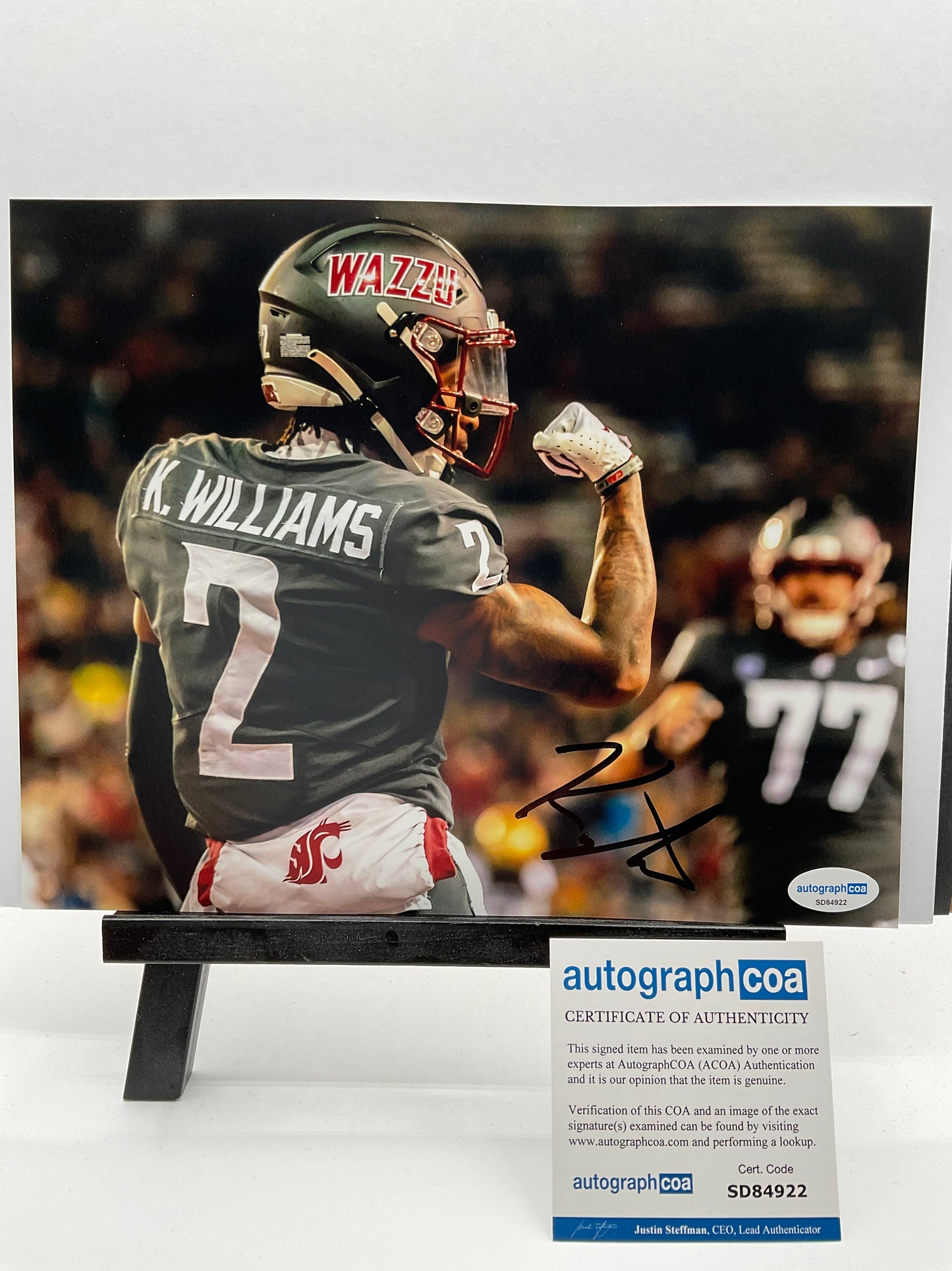 Kyle Williams Washington St Cougars signed photo 8x10 ACOA New England Patriots
