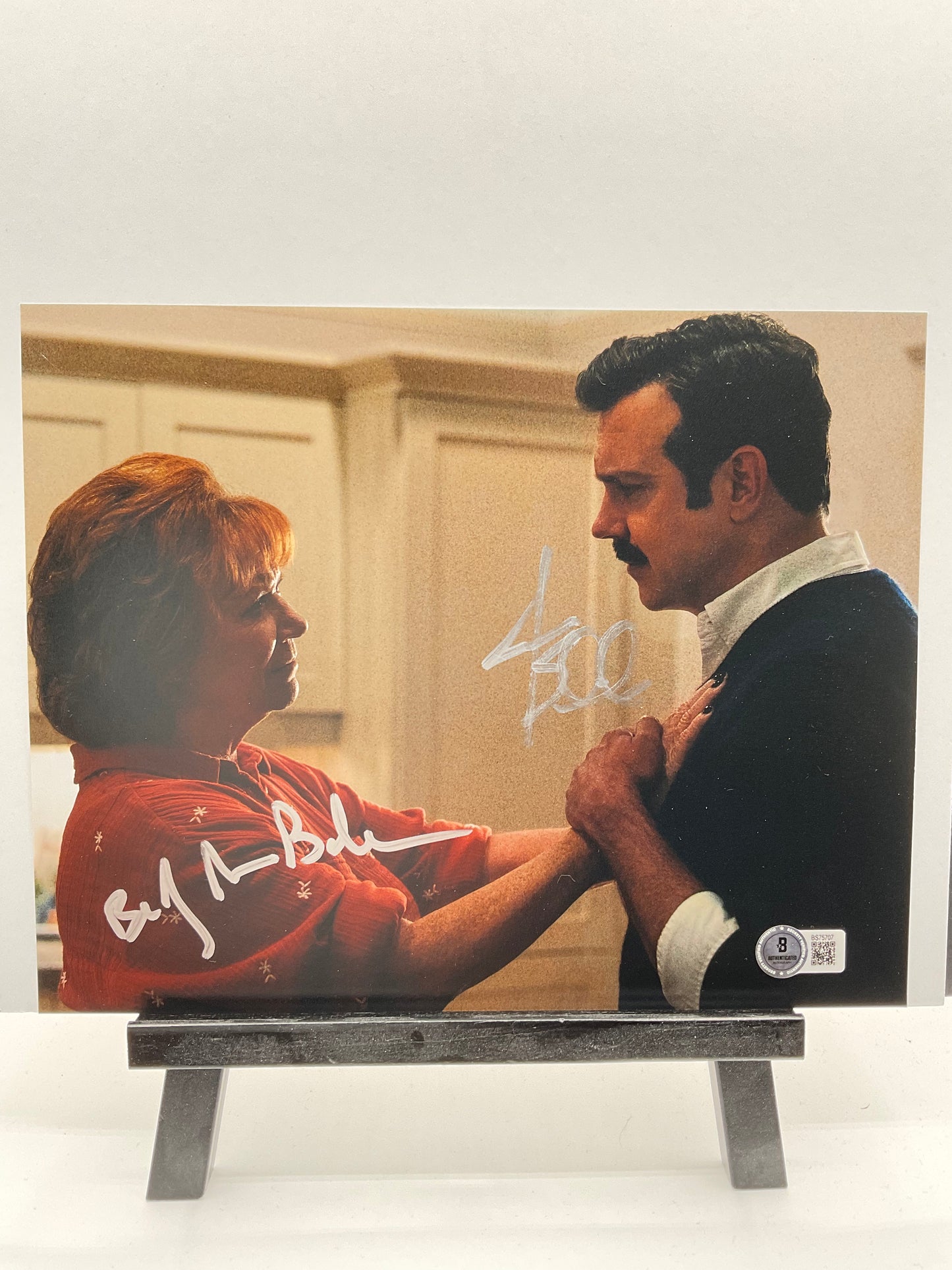 Jason Sudeikis Ted Lasso signed photo 8x10 Beckett Becky Ann Baker