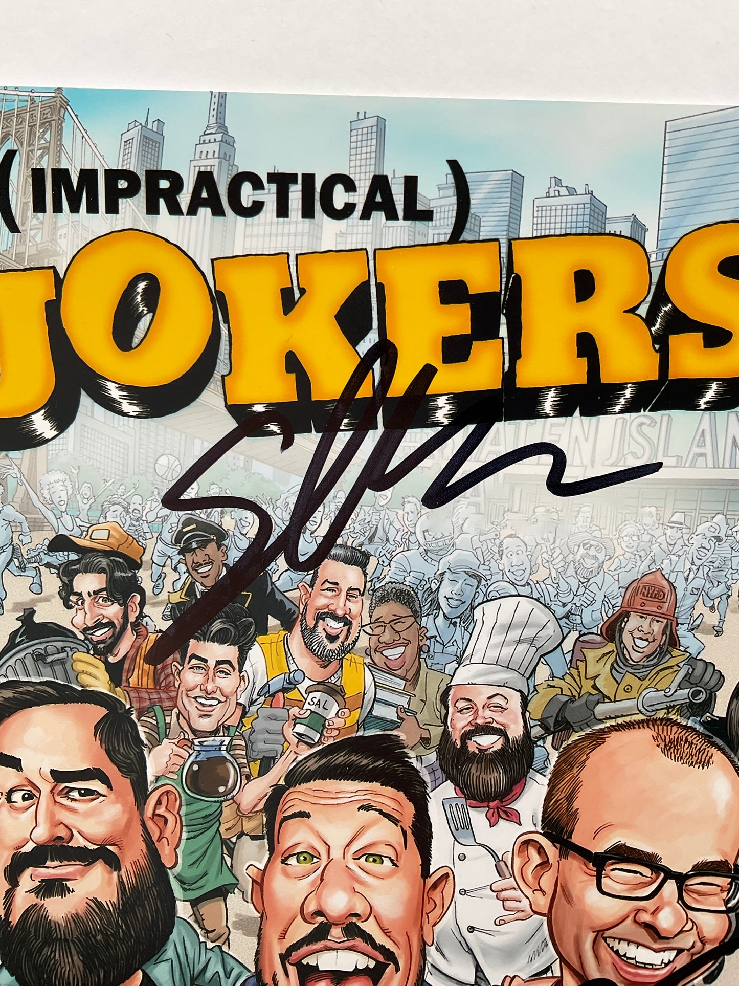 Impractical Jokers signed photo 8x10 ACOA Sal, Q, and Mur