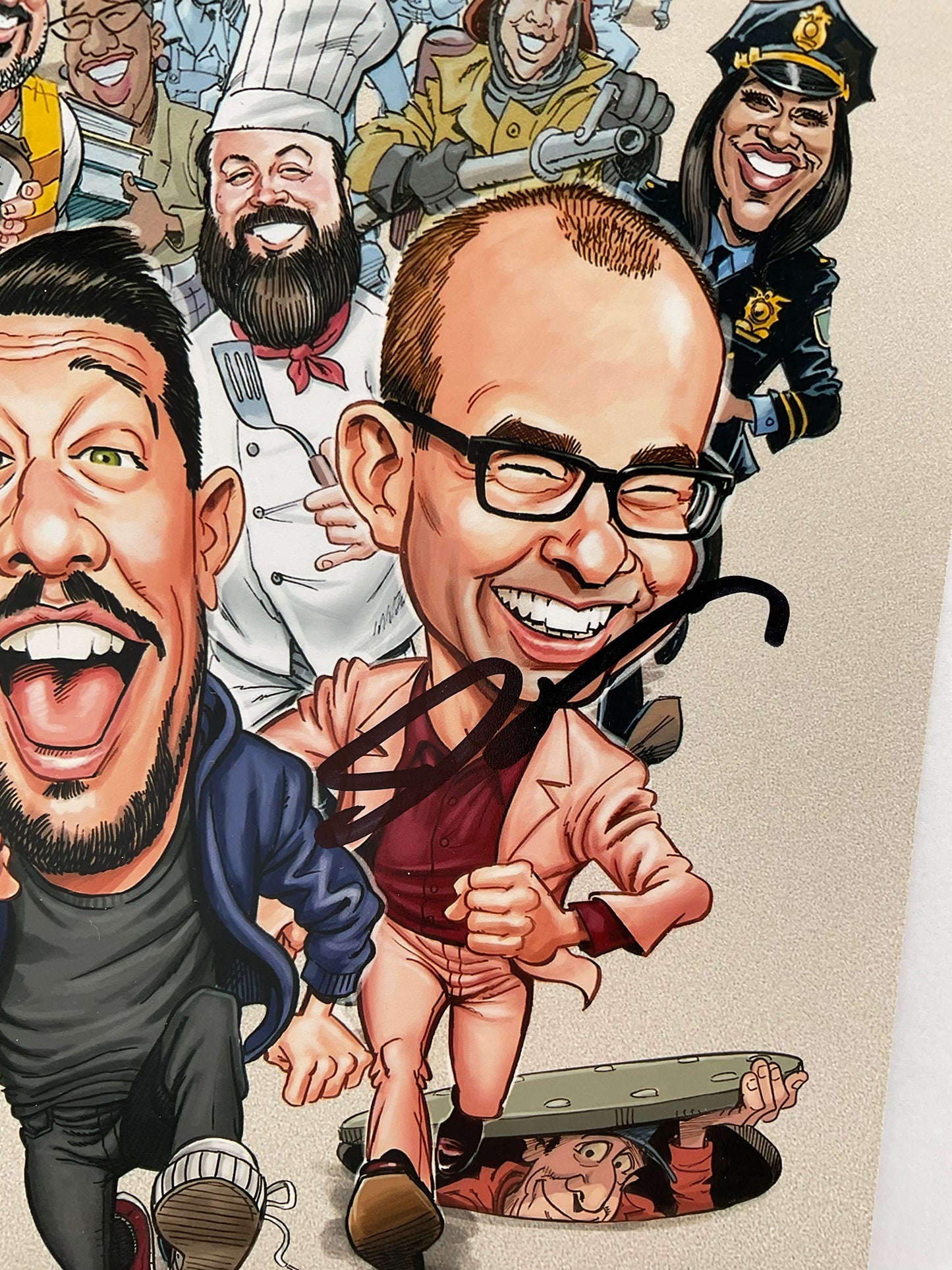 Impractical Jokers signed photo 8x10 ACOA Sal, Q, and Mur