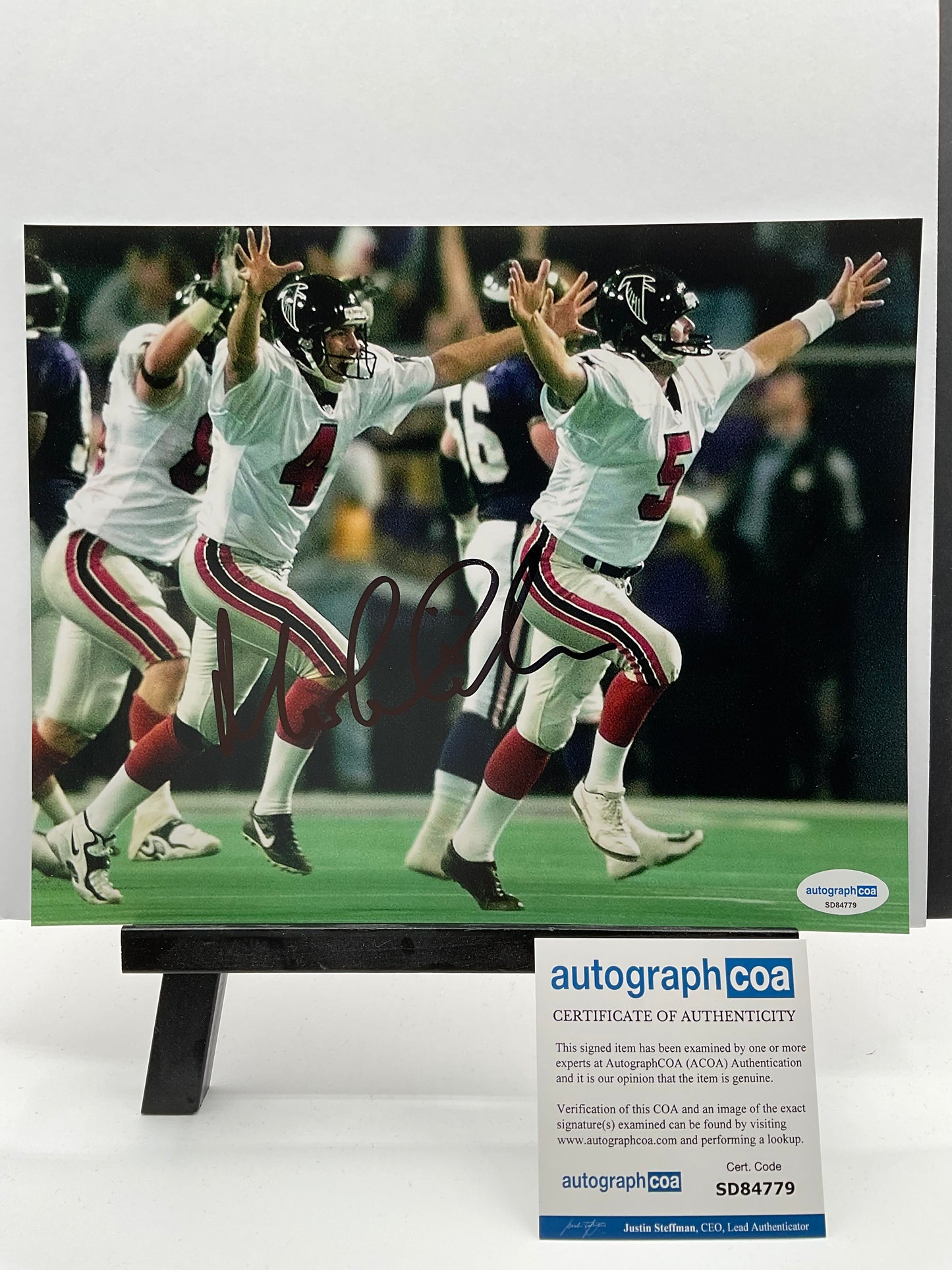 Morten Andersen Atlanta Falcons signed photo 8x10 ACOA NFL