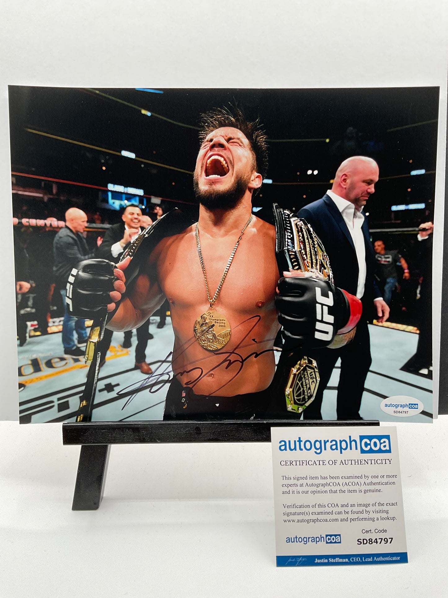 Henry Cejudo UFC signed photo 8x10 ACOA MMA Triple C