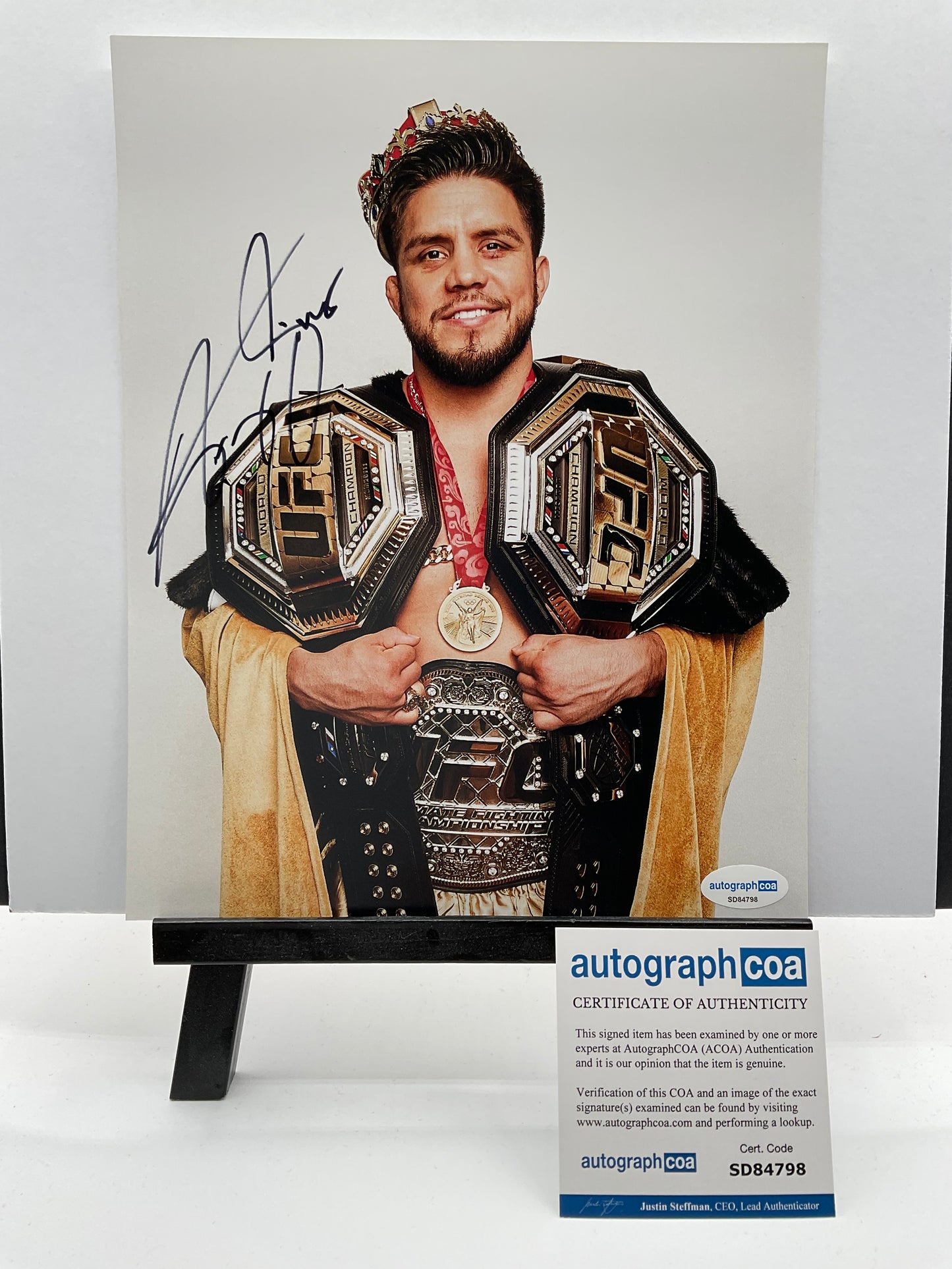 Henry Cejudo UFC signed photo 8x10 ACOA MMA Triple C