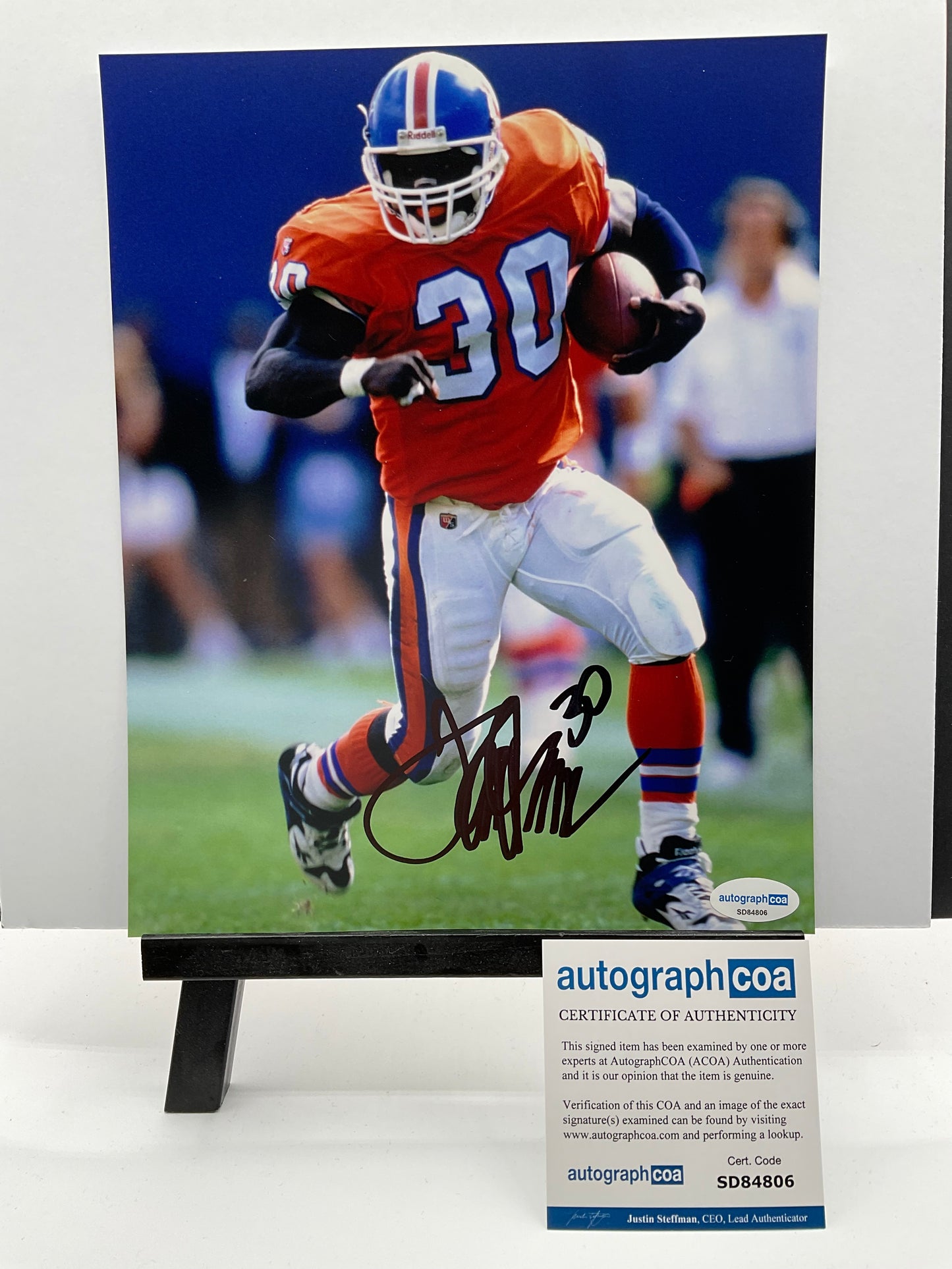 Terrell Davis Denver Broncos signed photo 8x10 ACOA NFL