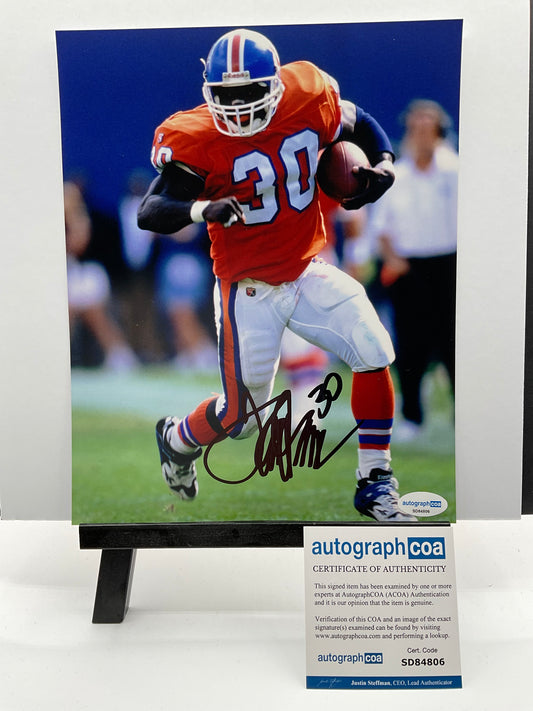 Terrell Davis Denver Broncos signed photo 8x10 ACOA NFL