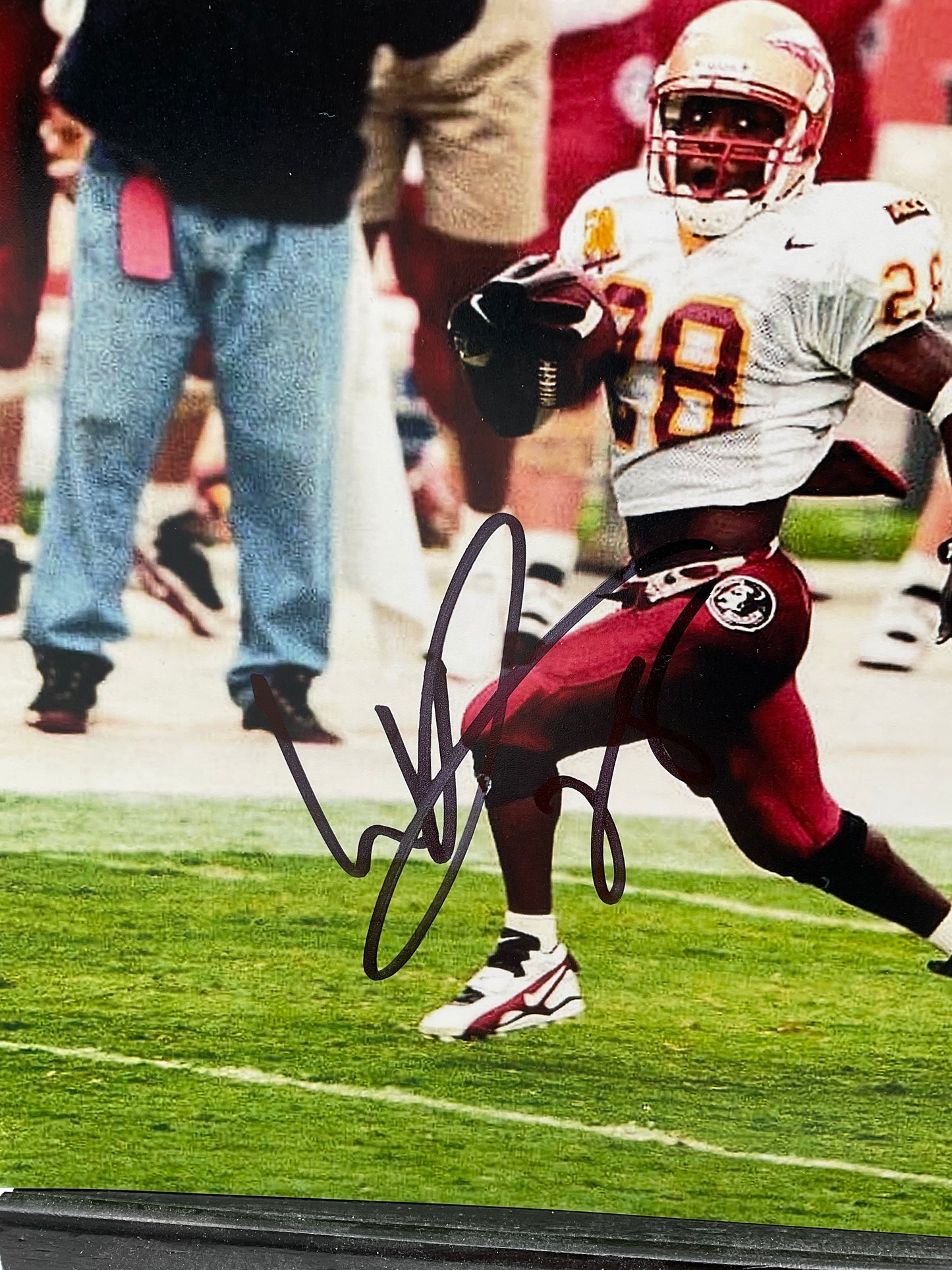 Warrick Dunn Florida State signed photo 8x10 ACOA