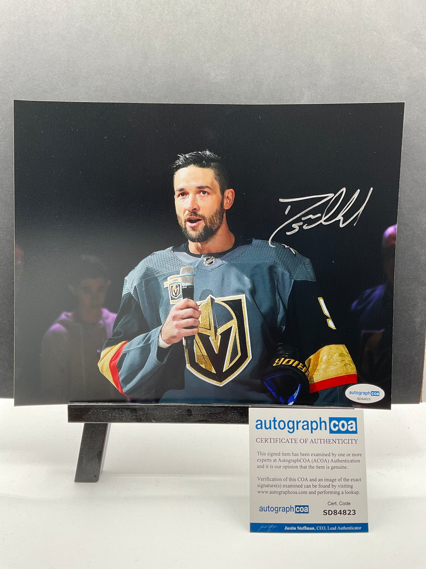 Deryk Engelland Vegas Strong signed photo VGK 8x10 ACOA