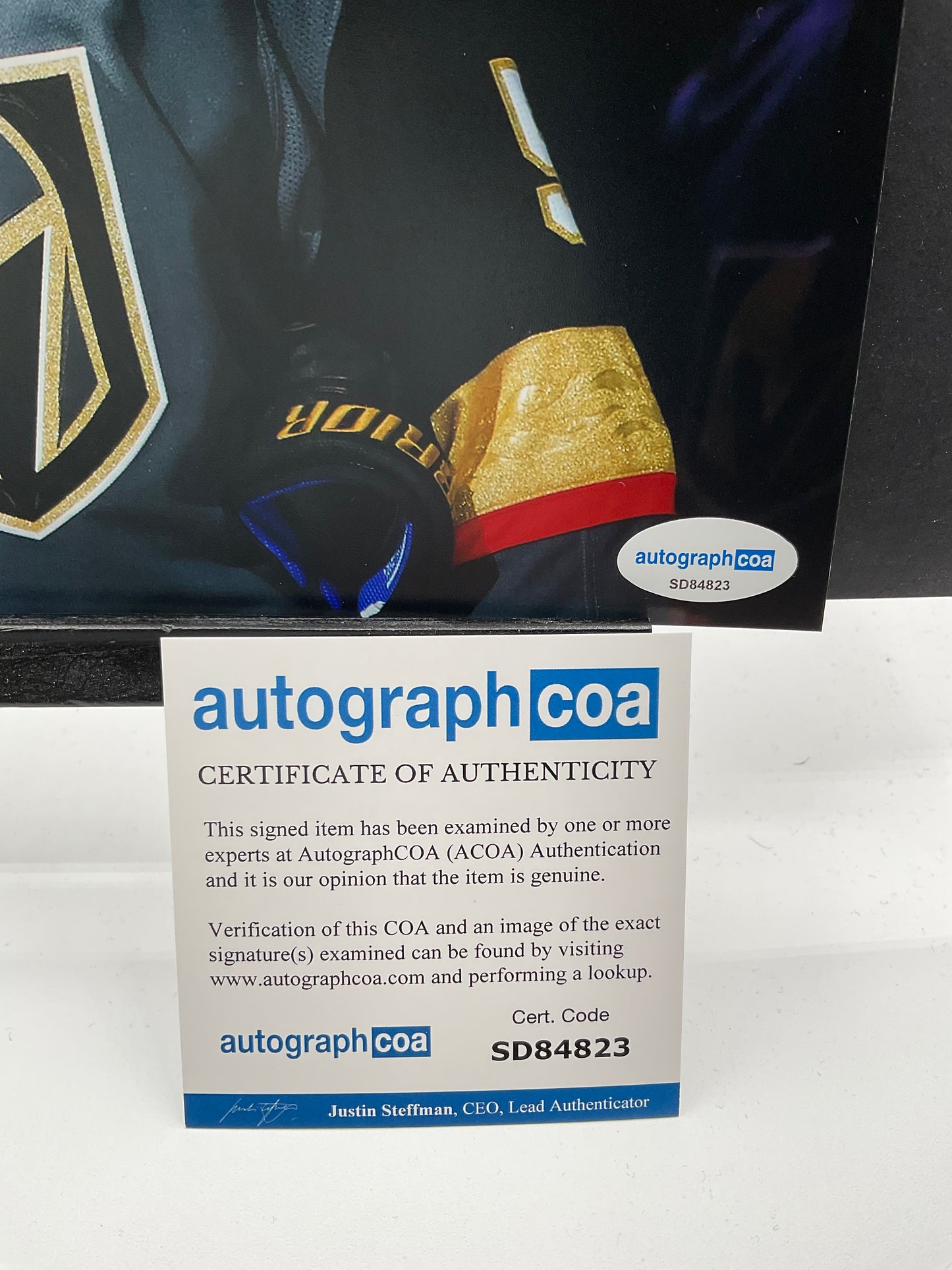 Deryk Engelland Vegas Strong signed photo VGK 8x10 ACOA