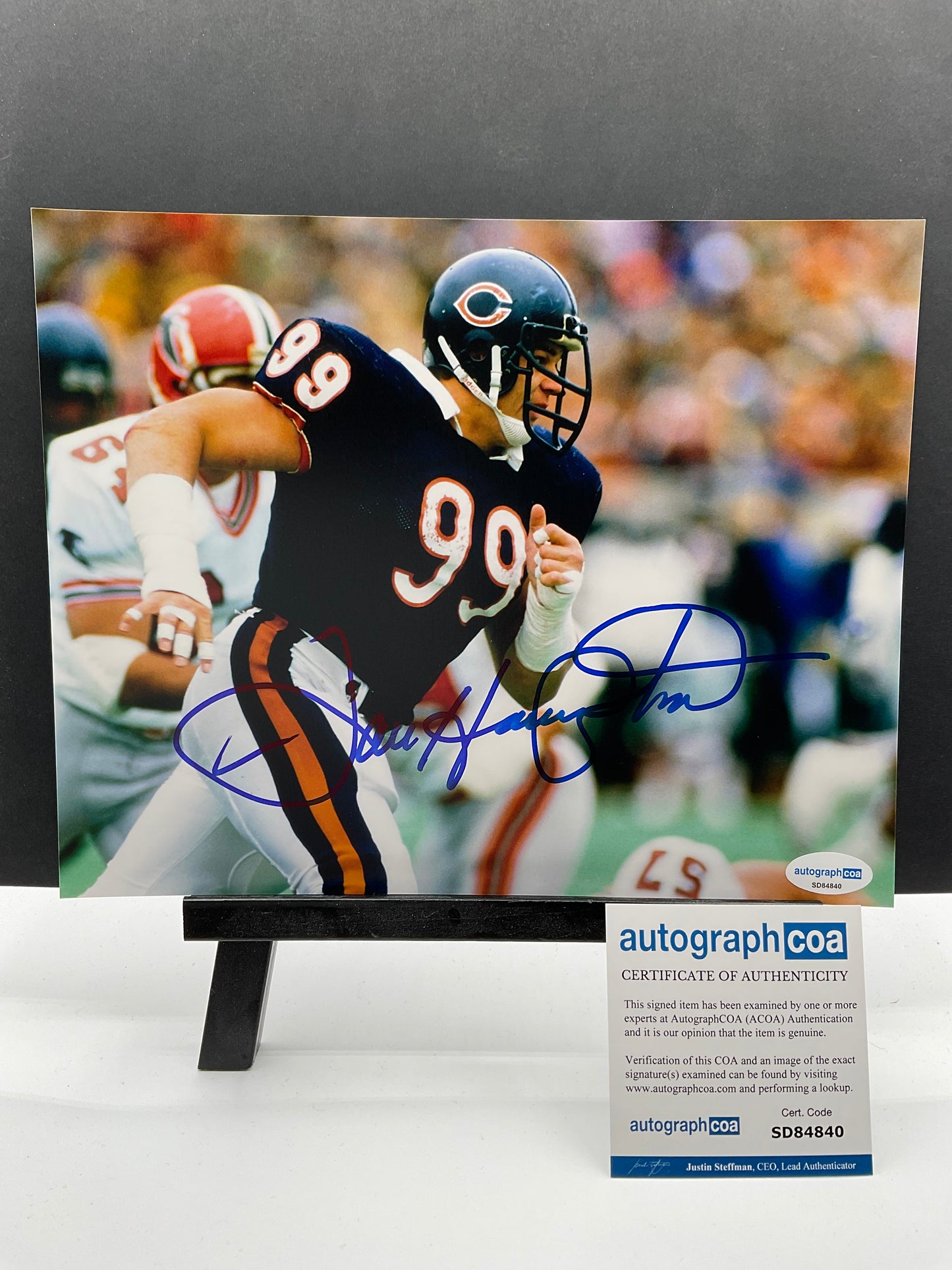 Dan Hampton Chicago Bears signed photo 8x10 ACOA