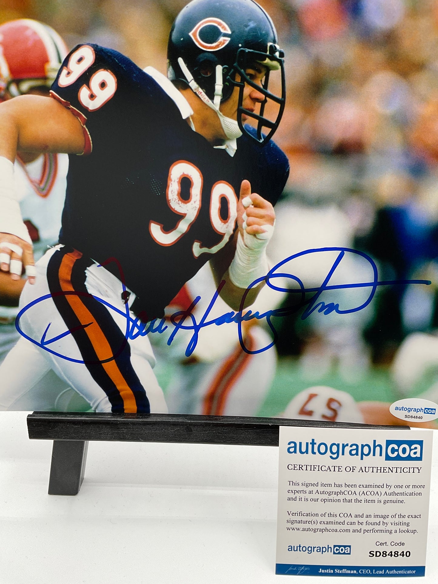Dan Hampton Chicago Bears signed photo 8x10 ACOA