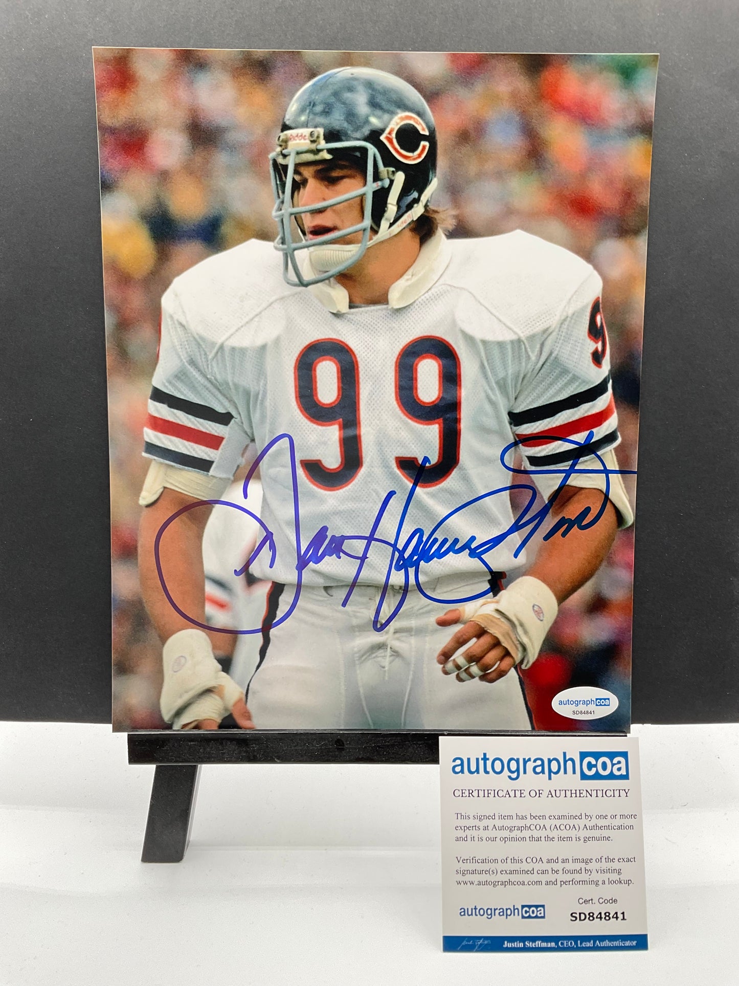 Dan Hampton Chicago Bears signed photo 8x10 ACOA