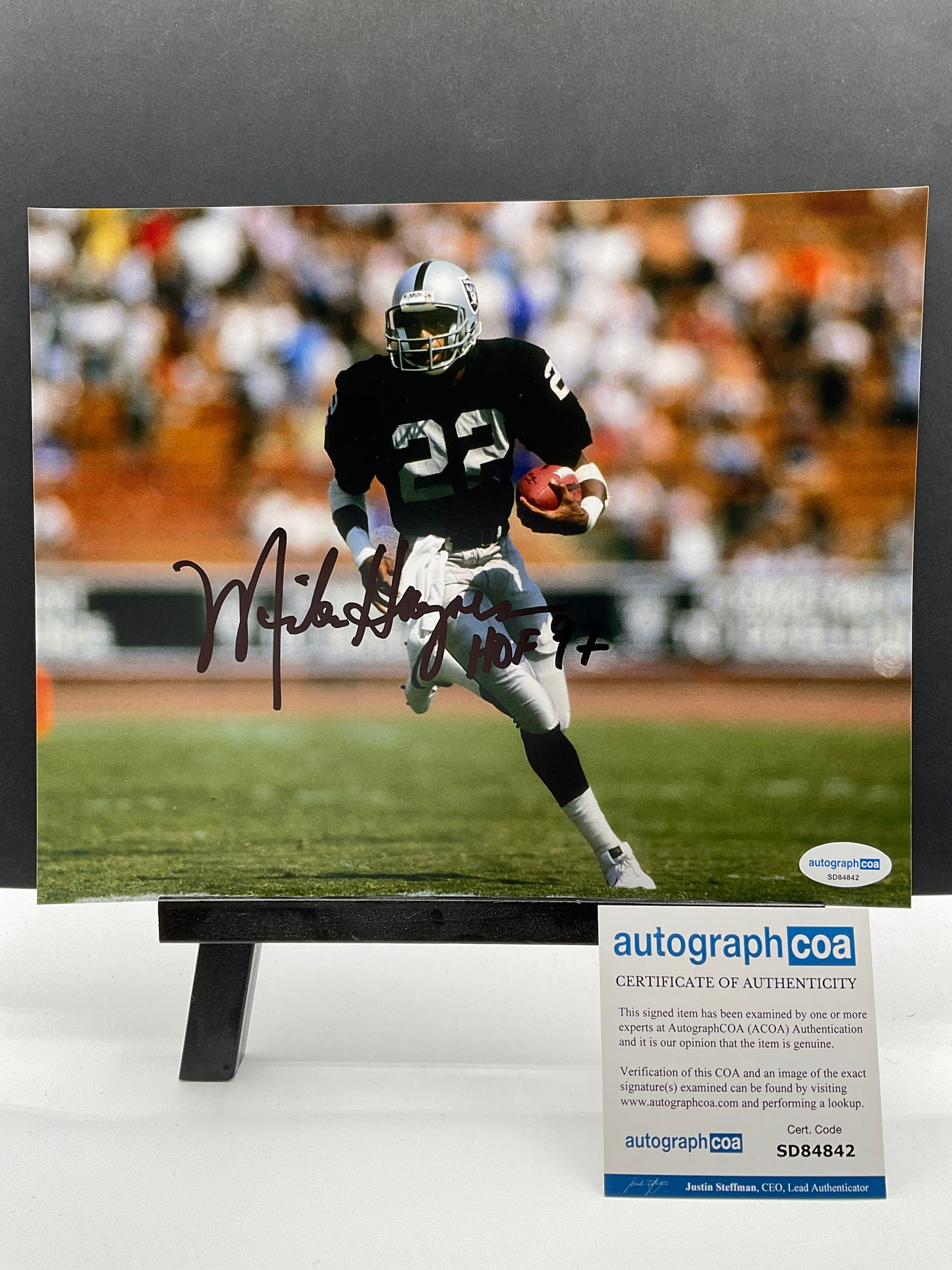 Mike Haynes Raiders signed photo 8x10 ACOA