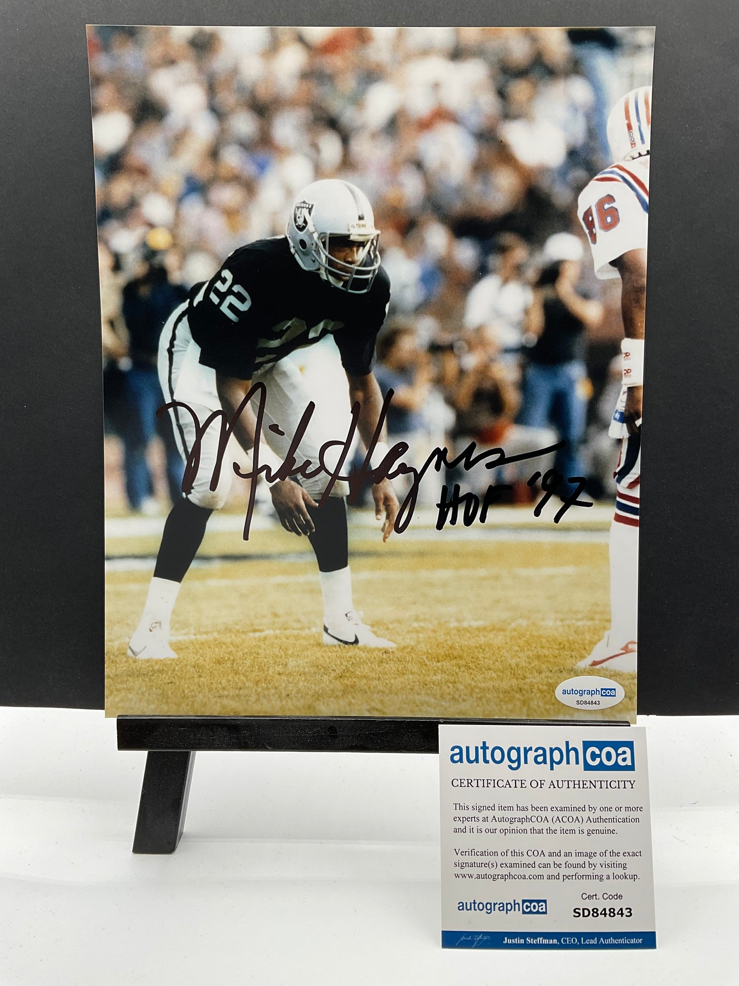 Mike Haynes Raiders signed photo 8x10 ACOA NFL
