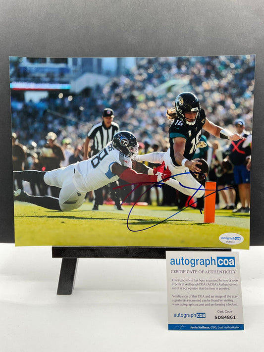Trevor Lawrence Jaguars signed photo 8x10 ACOA Jacksonville NFL