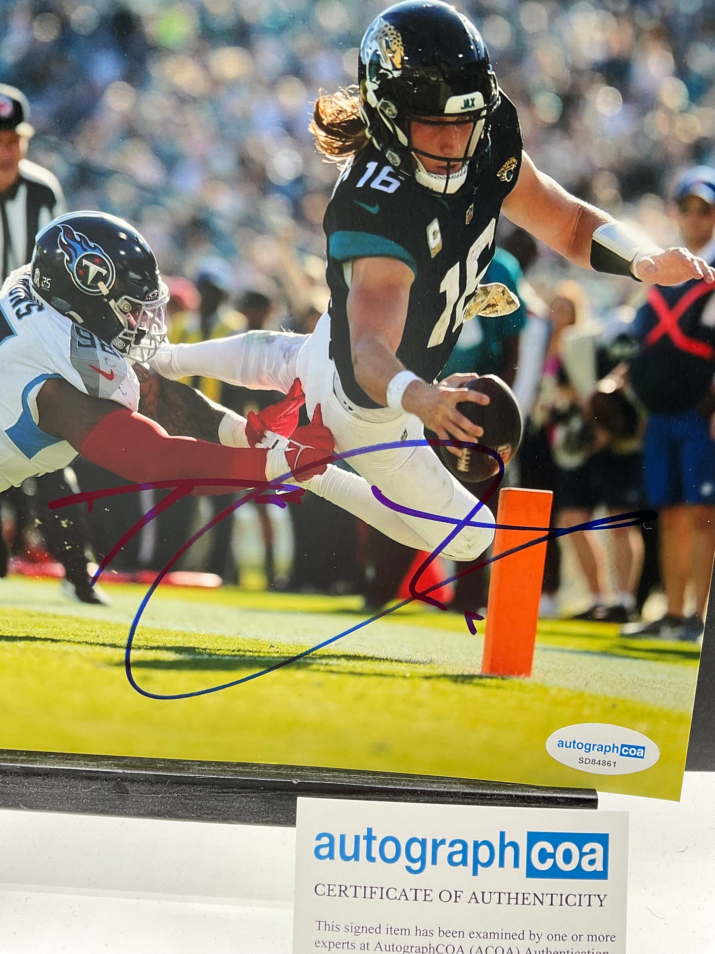 Trevor Lawrence Jaguars signed photo 8x10 ACOA Jacksonville NFL
